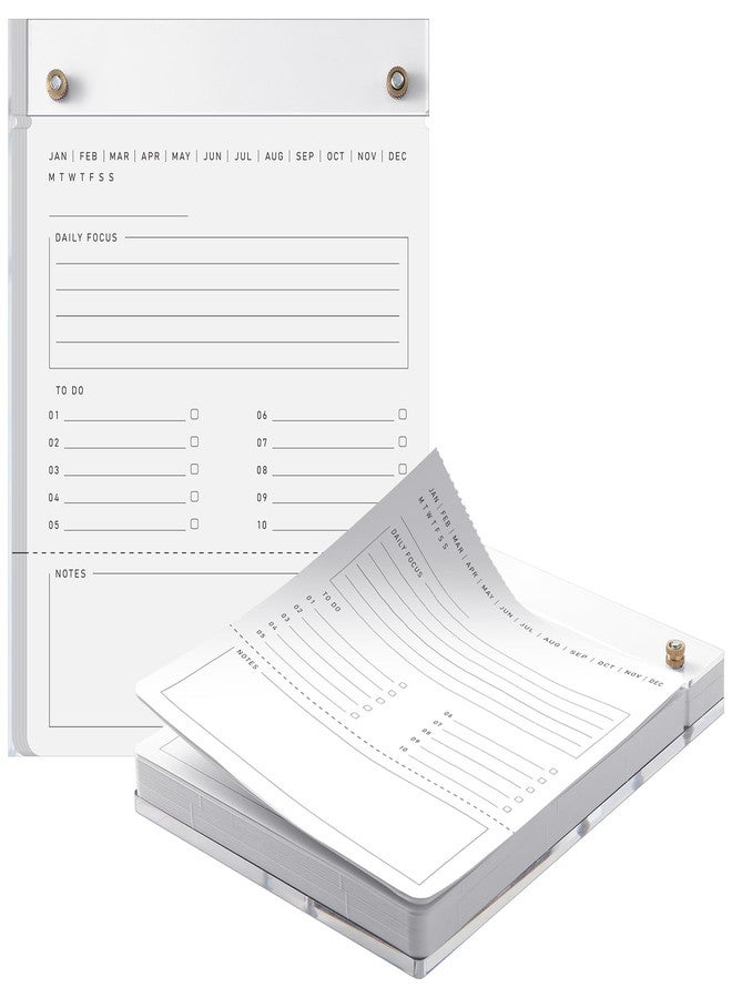 Affrolling Acrylic Drafters Tablet Planner with 100 Sheets Daily Binder Pad - 6.3 W x 8.46 H for Office Home Desk Accessory - Image 1
